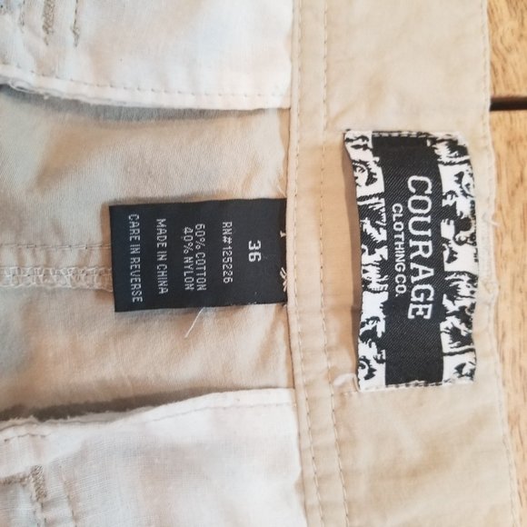 13" Khaki Cargo Shorts (size 36) - Picture 2 of 4